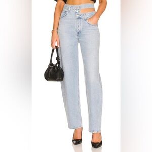 Agolde Blue Broken Waistband Jean